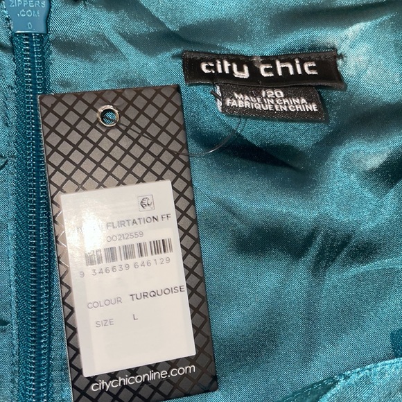 City Chic Flirtation Cocktail Dress in Turquoise SZ 20 NWT - Picture 5 of 5